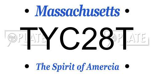 TYC28T Massachusetts License Plate