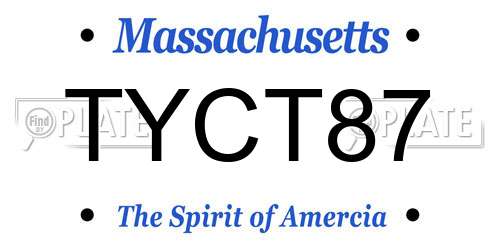 TYCT87 Massachusetts License Plate