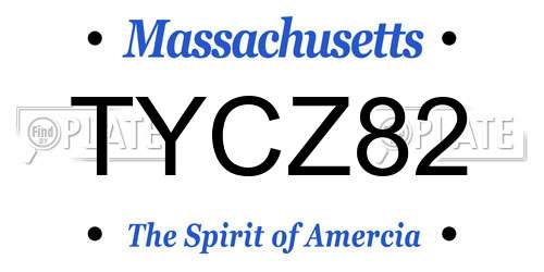 TYCZ82 Massachusetts License Plate