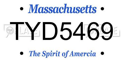 TYD5469 Massachusetts License Plate