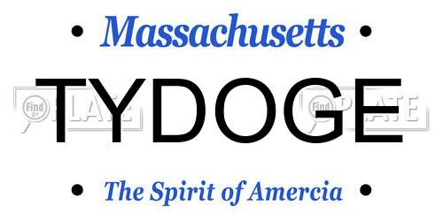 TYDOGE Massachusetts License Plate