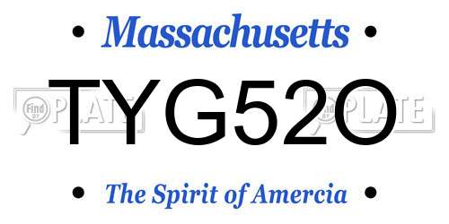 TYG52O Massachusetts License Plate