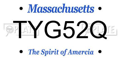 TYG52Q Massachusetts License Plate
