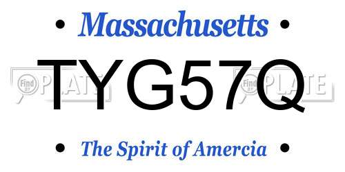 TYG57Q Massachusetts License Plate