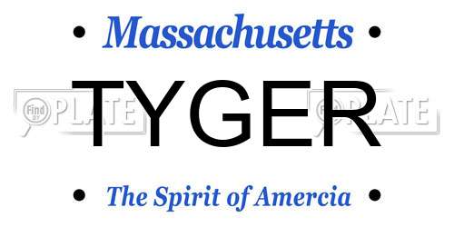 TYGER Massachusetts License Plate