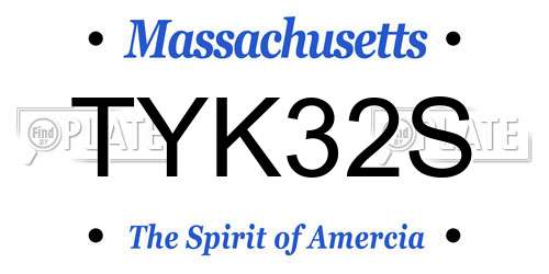 TYK32S Massachusetts License Plate