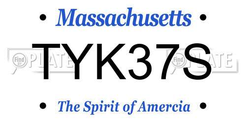 TYK37S Massachusetts License Plate