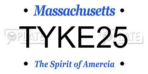 TYKE25 Massachusetts License Plate