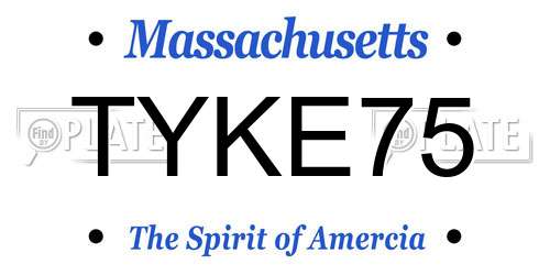TYKE75 Massachusetts License Plate