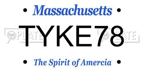 TYKE78 Massachusetts License Plate