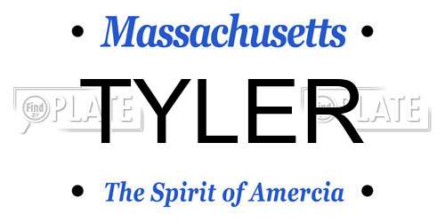 TYLER Massachusetts License Plate