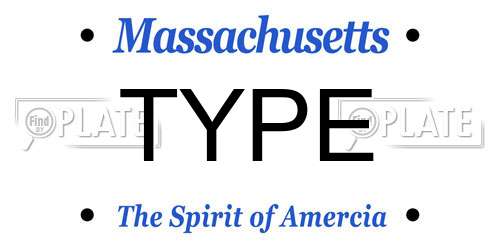 TYPE Massachusetts License Plate