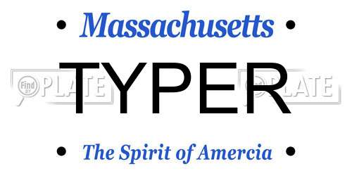 TYPER Massachusetts License Plate