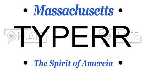 TYPERR Massachusetts License Plate