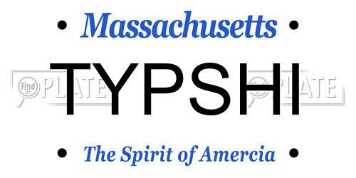 TYPSHI Massachusetts License Plate
