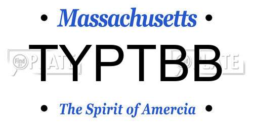 TYPTBB Massachusetts License Plate
