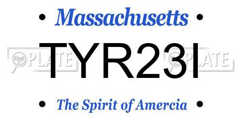 TYR23I Massachusetts License Plate