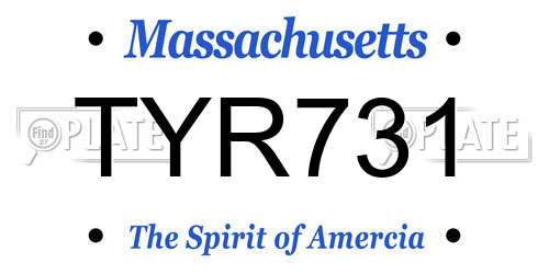 TYR731 Massachusetts License Plate