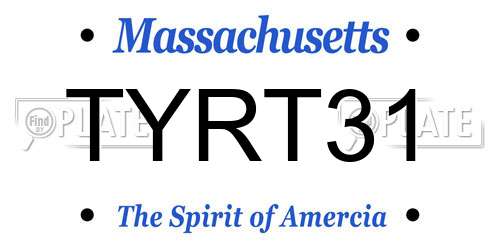 TYRT31 Massachusetts License Plate