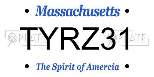 TYRZ31 Massachusetts License Plate