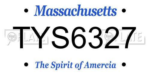 TYS6327 Massachusetts License Plate