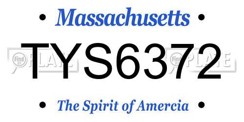 TYS6372 Massachusetts License Plate