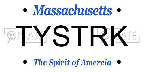 TYSTRK Massachusetts License Plate