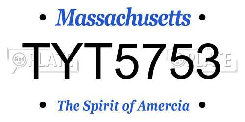 TYT5753 Massachusetts License Plate