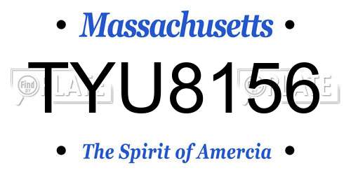 TYU8156 Massachusetts License Plate