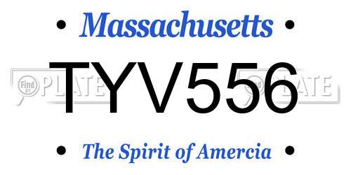 TYV556 Massachusetts License Plate