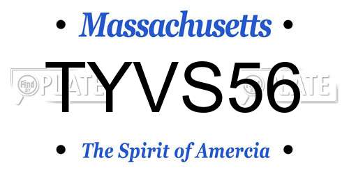 TYVS56 Massachusetts License Plate