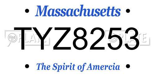 TYZ8253 Massachusetts License Plate