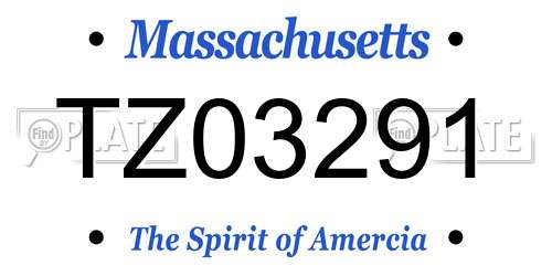 TZ03291 Massachusetts License Plate