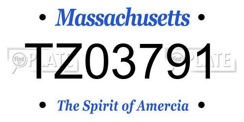 TZ03791 Massachusetts License Plate