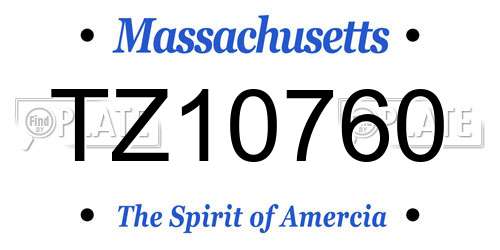 TZ10760 Massachusetts License Plate
