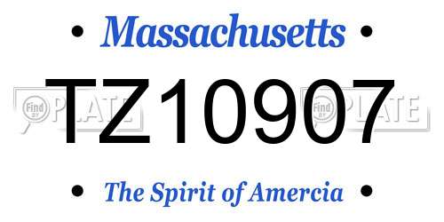 TZ10907 Massachusetts License Plate