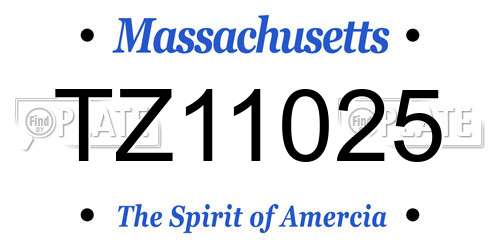 TZ11025 Massachusetts License Plate