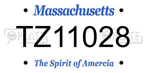 TZ11028 Massachusetts License Plate