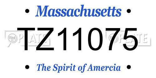 TZ11075 Massachusetts License Plate