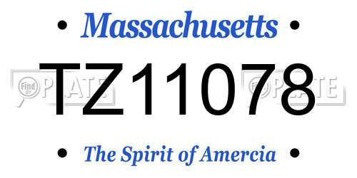 TZ11078 Massachusetts License Plate