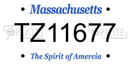 TZ11677 Massachusetts License Plate