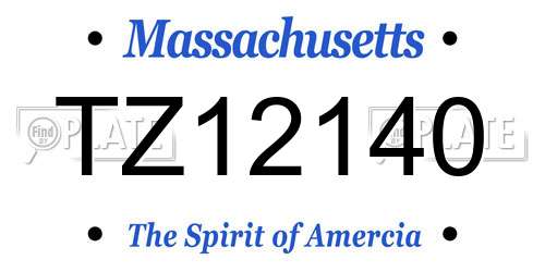 TZ12140 Massachusetts License Plate