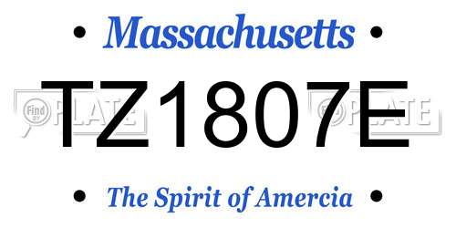 TZ1807E license plate in MA state