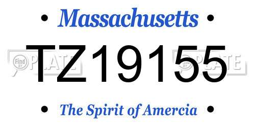 TZ19155 Massachusetts License Plate
