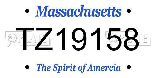TZ19158 Massachusetts License Plate