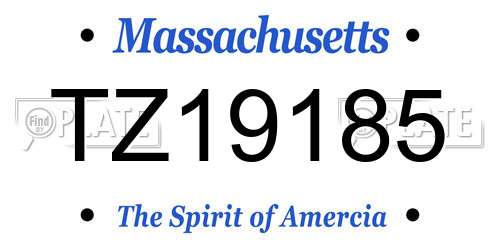 TZ19185 Massachusetts License Plate