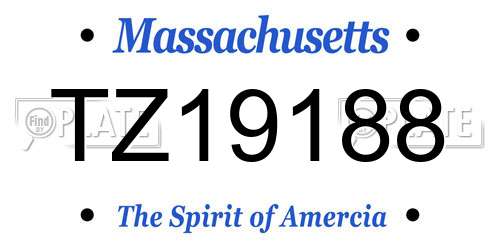 TZ19188 Massachusetts License Plate
