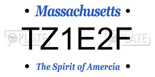TZ1E2F Massachusetts License Plate