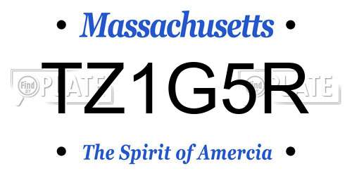 TZ1G5R Massachusetts License Plate