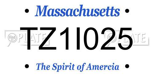 TZ1I025 Massachusetts License Plate